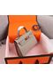 Hermes Kelly 20cm Tote Bag Original Epsom Leather KL20 Gray  Replica