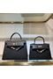 Hermes Kelly 22cm 25cm Tote Bag Original Epsom Leather Bag KL22 KL25 Black  Replica