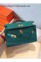 Hermes Kelly 22cm Tote Bag Original Leather KL22 Dark Green  Replica