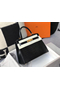 Hermes Kelly 25cm Handmade Bag In Black Embossed Crocodile Leather  Replica