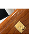 Hermes Kelly 25cm Handmade Bag In Brown Embossed Crocodile Leather  Replica
