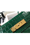 Hermes Kelly 25cm Handmade Bag In Green Embossed Crocodile Leather  Replica