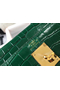 Hermes Kelly 25cm Handmade Bag In Green Embossed Crocodile Leather  Replica