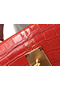 Hermes Kelly 25cm Handmade Bag In Red Embossed Crocodile Leather  Replica