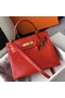 Hermes Kelly 25cm Handmade Bag In Red Embossed Crocodile Leather  Replica