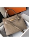 Hermes Kelly 25cm Handmade Bag In Taupe Embossed Crocodile Leather  Replica