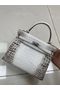 Hermes Kelly 25CM Original South African Nile Crocodile Leather Bag KL25 White&Gray  Replica