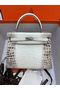 Hermes Kelly 25CM Original South African Nile Crocodile Leather Bag KL25 White&Gray  Replica