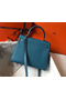 Hermes Kelly 25cm Retourne Bag In Blue Jean Clemence Leather  Replica