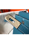 Hermes Kelly 25cm Retourne Bag In Blue Jean Clemence Leather  Replica