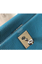 Hermes Kelly 25cm Retourne Bag In Blue Jean Clemence Leather  Replica