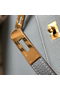 Hermes Kelly 25cm Retourne Bag In Blue Lin Clemence Leather  Replica