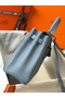 Hermes Kelly 25cm Retourne Bag In Blue Lin Clemence Leather  Replica