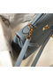 Hermes Kelly 25cm Retourne Bag In Blue Lin Clemence Leather  Replica