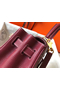 Hermes Kelly 25cm Retourne Bag In Bordeaux Clemence Leather  Replica
