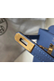 Hermes Kelly 25cm Sellier Bag In Agate Blue Epsom Leather  Replica