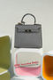 Hermes Kelly 25cm Tote Bag Togo Leather K2138 Grey  Replica