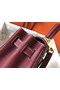 Hermes Kelly 28cm Bag In Bordeaxu Clemence Leather GHW  Replica