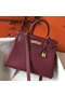 Hermes Kelly 28cm Bag In Bordeaxu Clemence Leather GHW  Replica