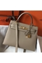 Hermes Kelly 28cm Bag In Gris Tourterelle Epsom Leather GHW  Replica
