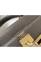 Hermes Kelly 28cm Bag In Taupe Grey Clemence Leather GHW  Replica