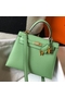 Hermes Kelly 28cm Bag In Vert Criquet Epsom Leather GHW  Replica