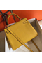 Hermes Kelly 28cm Bag In Yellow Clemence Leather GHW  Replica