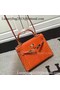 Hermes Kelly 28cm Shoulder Bag Croco Leather K28 Orange  Replica