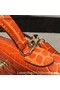 Hermes Kelly 28cm Shoulder Bag Croco Leather K28 Orange  Replica
