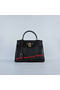 Hermes Kelly 28cm Shoulder Bags Black Grainy Leather Gold  Replica