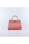 Hermes Kelly 28cm Shoulder Bags Light Pink Grainy Leather Silver  Replica