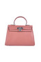 Hermes Kelly 28cm Shoulder Bags Light Pink Grainy Leather Silver  Replica