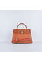 Hermes Kelly 28cm Shoulder Bags Orange Grainy Leather Gold  Replica