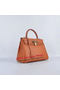 Hermes Kelly 28cm Shoulder Bags Orange Grainy Leather Gold  Replica