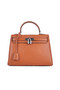 Hermes Kelly 28cm Shoulder Bags Orange Grainy Leather Silver  Replica