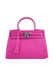 Hermes Kelly 28cm Shoulder Bags Peach Grainy Leather Silver  Replica