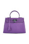 Hermes Kelly 28cm Shoulder Bags Purple Grainy Leather Silver  Replica