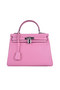Hermes Kelly 28cm Shoulder Bags Sakura Grainy Leather Silver  Replica
