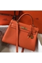 Hermes Kelly 32cm Bag In Orange Clemence Leather GHW  Replica