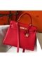 Hermes Kelly 32cm Bag In Red Clemence Leather GHW  Replica