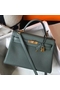 Hermes Kelly 32cm Bag In Vert Amande Clemence Leather GHW  Replica