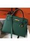 Hermes Kelly 32cm Bag In Vert Vertigo Epsom Leather GHW  Replica