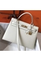 Hermes Kelly 32cm Bag In White Epsom Leather GHW  Replica