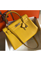 Hermes Kelly 32cm Bag In Yellow Clemence Leather GHW  Replica