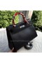Hermes Kelly 32cm Shoulder Bag Black Calfskin Leather K32CL Silver  Replica