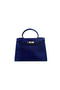 Hermes Kelly 32cm Shoulder Bag Blue Croco Patent Leather K32 Silver  Replica