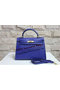 Hermes Kelly 32cm Shoulder Bag Blue Saffiano Leather K32 Gold  Replica