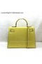 Hermes Kelly 32cm Shoulder Bag Croco Leather K32 Yellow  Replica
