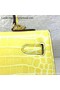 Hermes Kelly 32cm Shoulder Bag Croco Leather K32 Yellow  Replica
