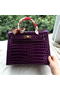 Hermes Kelly 32cm Shoulder Bag Croco Leather K32CO Purple  Replica